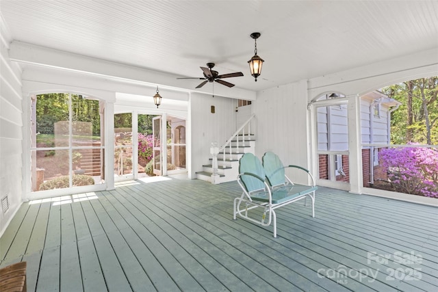 1233 General Hoke Dr, Lincolnton, NC 28092 - wooden deck with a ceiling fan
