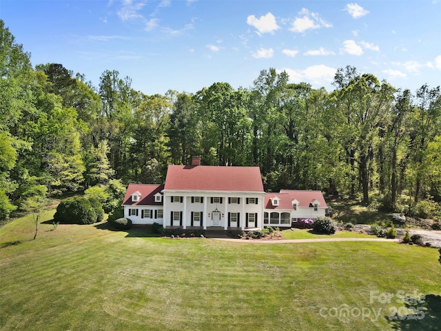 1233 General Hoke Dr, Lincolnton, NC 28092 - birds eye view of property featuring a forest view