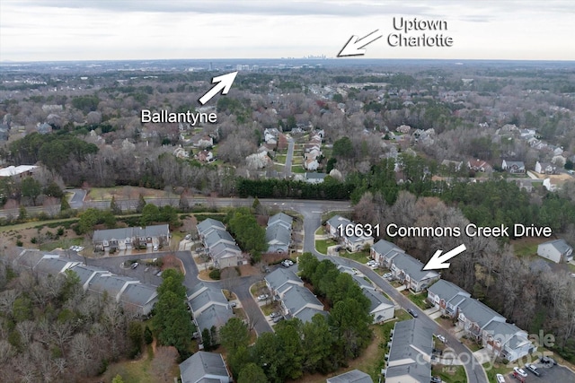 drone / aerial view with a residential view