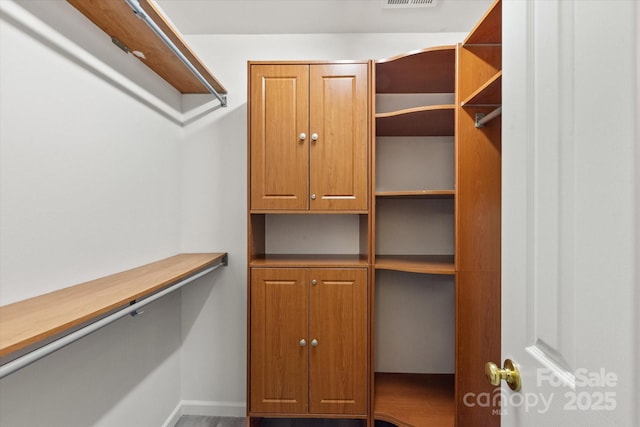 walk in closet with visible vents