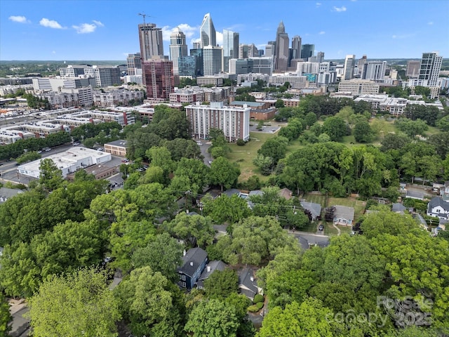 bird's eye view with a view of city