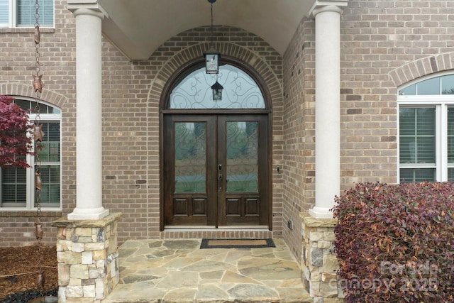 1012 Harper Lee Dr, Newton, NC 28658 - doorway to property featuring brick siding and french doors