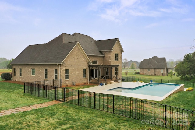 1012 Harper Lee Dr, Newton, NC 28658 - view of pool featuring a patio, a fenced backyard, a fenced in pool, a pergola, and a lawn