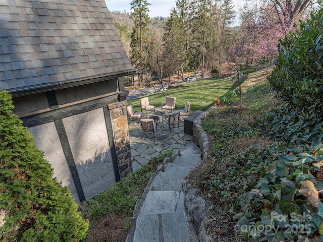 250 Kimberly Ave, Asheville, NC 28804 - view of yard featuring a patio area and a view of trees