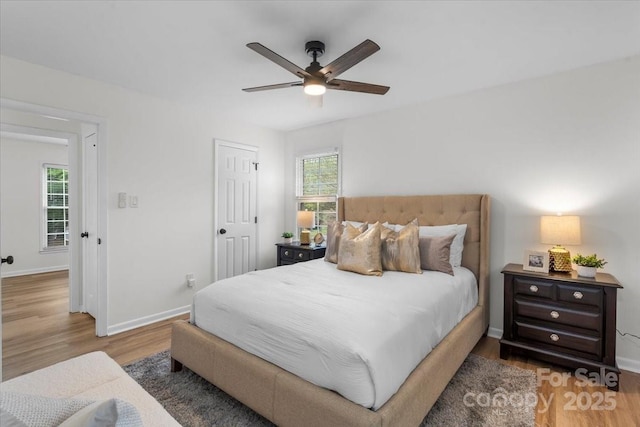 4932 Delivau Dr, Charlotte, NC 28215 - bedroom featuring wood finished floors and ceiling fan