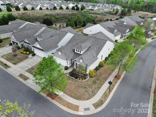aerial view with a residential view