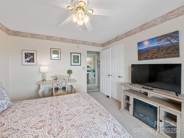 364 Blevins Knob Dr, Burnsville, NC 28714 - carpeted bedroom with ceiling fan