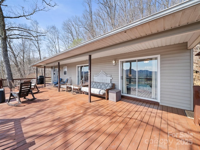364 Blevins Knob Dr, Burnsville, NC 28714 - view of wooden terrace