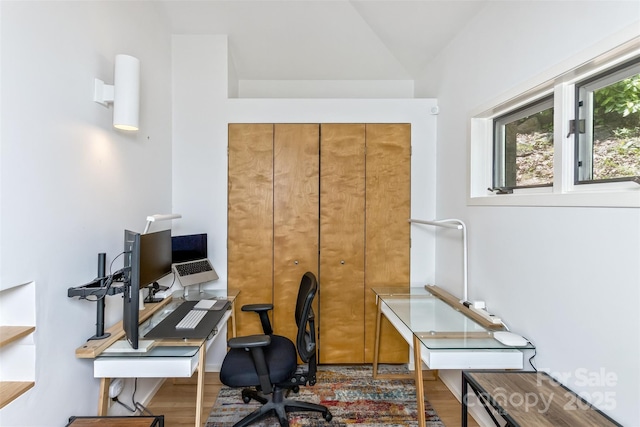 212 Chestnut Forest Rd, Fairview, NC 28730 - home office with wood finished floors