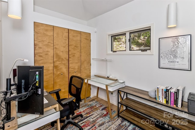 212 Chestnut Forest Rd, Fairview, NC 28730 - home office with wood finished floors