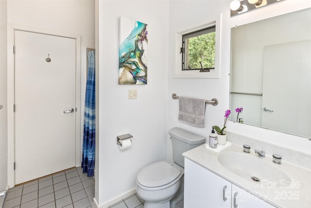 212 Chestnut Forest Rd, Fairview, NC 28730 - bathroom with vanity, tile patterned flooring, toilet, and baseboards