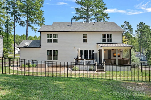 4195 Island Fox Ln, Denver, NC 28037 - back of house with a yard, a patio area, roof with shingles, and a fenced backyard