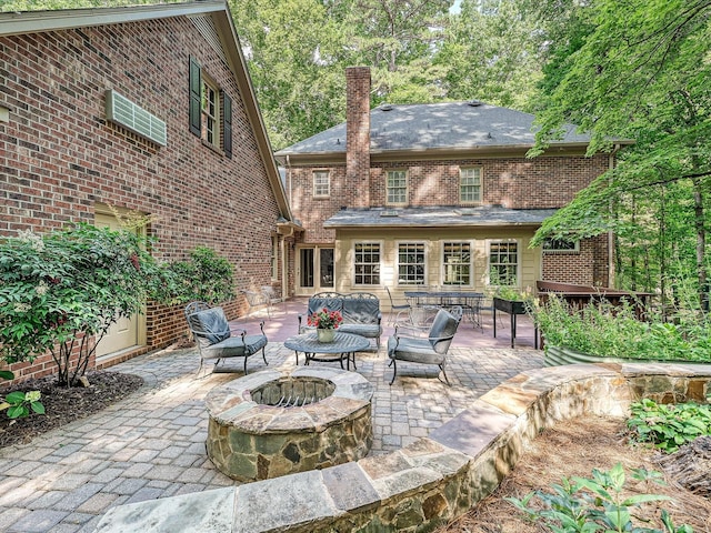 2313 Beechwood Dr, Waxhaw, NC 28173 - view of patio / terrace featuring an outdoor fire pit