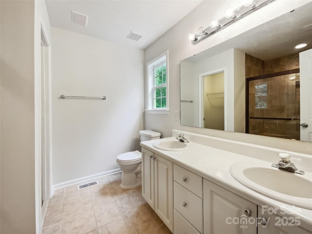 4222 Mt Gallant Rd, Rock Hill, SC 29732 - bathroom featuring a shower stall, visible vents, and a sink