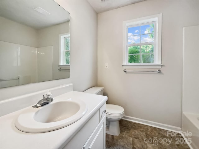 4222 Mt Gallant Rd, Rock Hill, SC 29732 - full bathroom featuring vanity, a wealth of natural light, toilet, and walk in shower