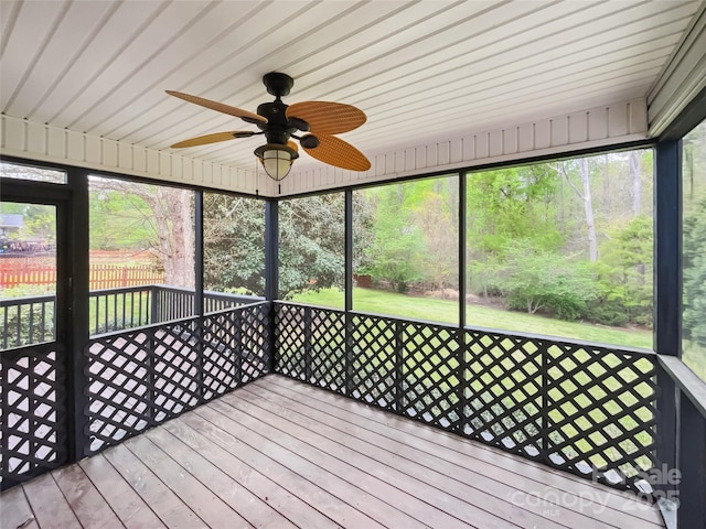 4222 Mt Gallant Rd, Rock Hill, SC 29732 - unfurnished sunroom with a healthy amount of sunlight and ceiling fan