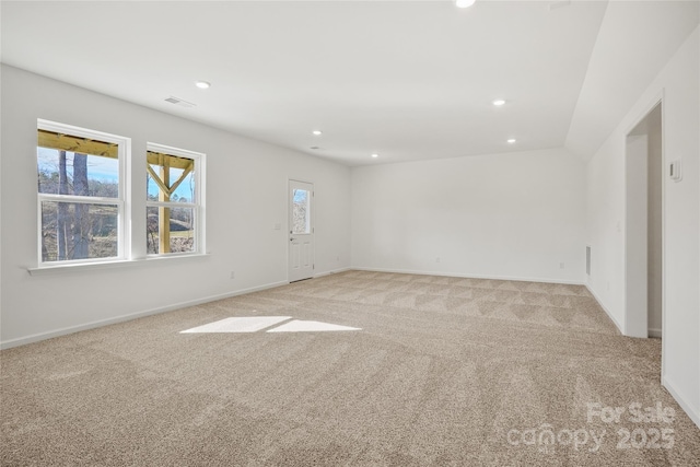 13709 Roderick Dr Unit 193, Huntersville, NC 28078 - spare room featuring light carpet, baseboards, visible vents, and recessed lighting
