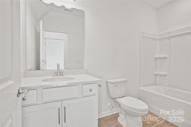 13709 Roderick Dr Unit 193, Huntersville, NC 28078 - full bath featuring vanity, baseboards, tile patterned floors, toilet, and visible vents