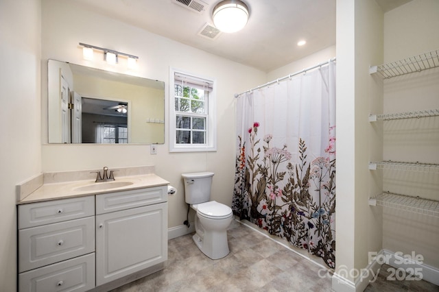 51 Sugar Hill Dr, Weaverville, NC 28787 - full bathroom with baseboards, visible vents, toilet, and vanity