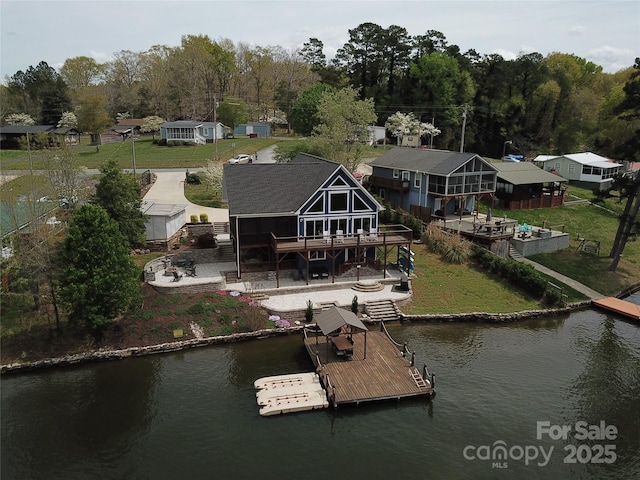 exterior space featuring a water view