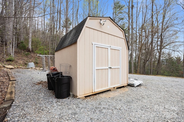 view of shed