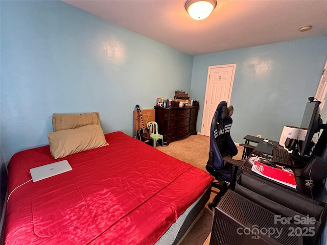 bedroom with carpet