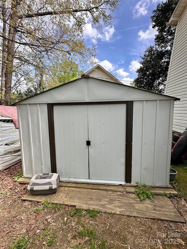 view of shed
