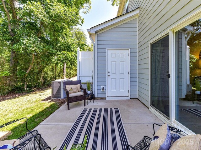 view of patio / terrace featuring central AC