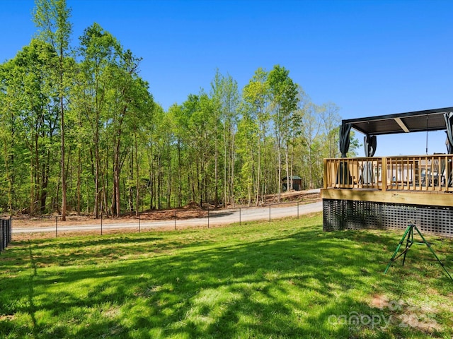 2234 Emerald Mine Rd, Shelby, NC 28152 - view of yard featuring fence and a deck