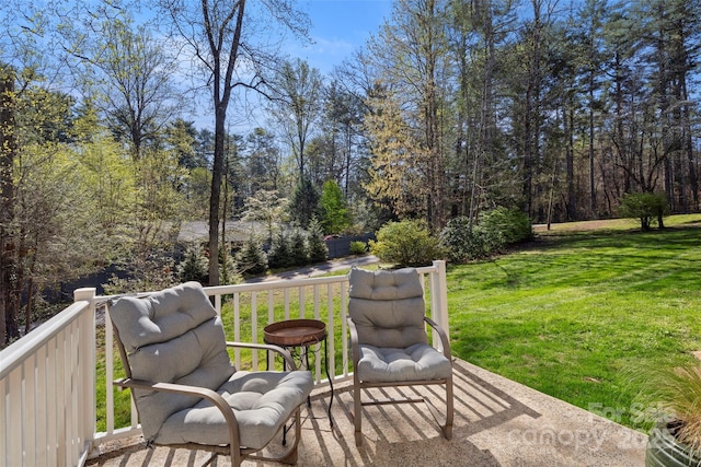 4075 Little River Rd, Hendersonville, NC 28739 - wooden terrace featuring a yard