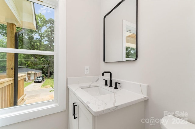 2512 Remington St, Charlotte, NC 28216 - bathroom featuring vanity, healthy amount of natural light, and toilet