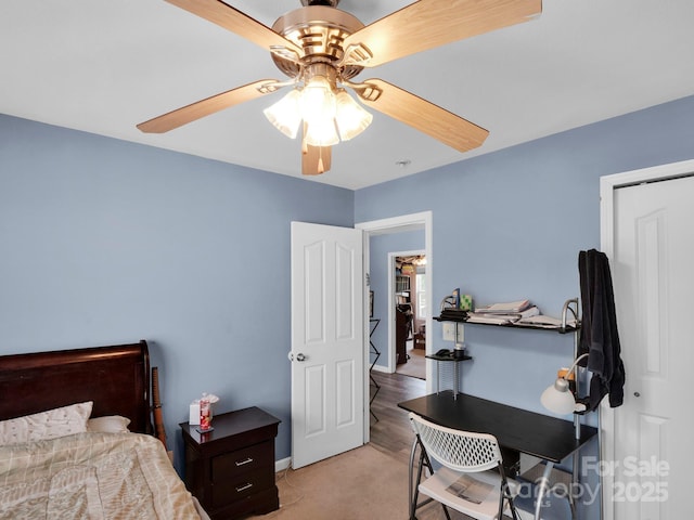 5102 Candleglow Ct, Indian Trail, NC 28079 - bedroom featuring light carpet and a ceiling fan