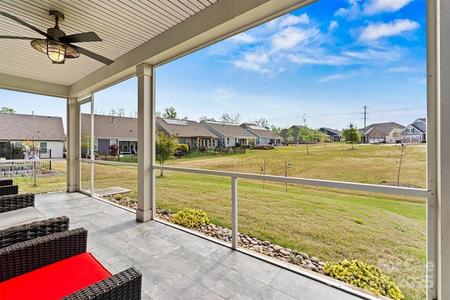 8718 Festival Way, Charlotte, NC 28215 - sunroom / solarium with a residential view and a ceiling fan