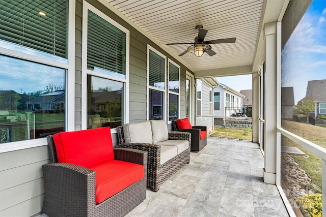 8718 Festival Way, Charlotte, NC 28215 - sunroom with a ceiling fan