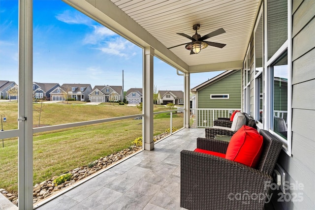 8718 Festival Way, Charlotte, NC 28215 - view of patio with a residential view and a ceiling fan
