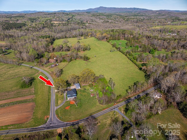 bird's eye view featuring a mountain view