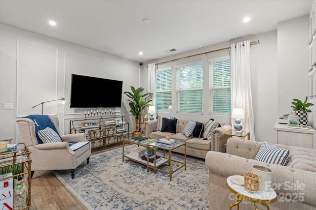 1354 Galloway Rd, Charlotte, NC 28262 - living room featuring recessed lighting, visible vents, and wood finished floors