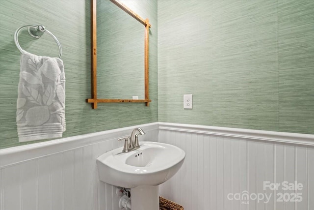 1354 Galloway Rd, Charlotte, NC 28262 - bathroom with wainscoting and a sink