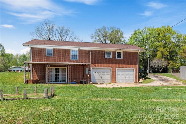 view of front of home featuring an attached garage, brick siding, and driveway