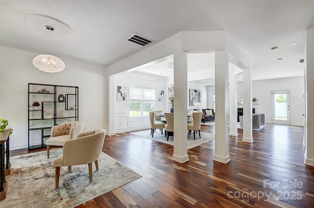 5713 Falkirk Ln, Matthews, NC 28104 - dining space with wood finished floors, healthy amount of natural light, and a chandelier