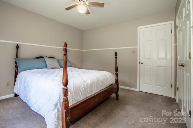 2811 Saint James Church Rd, Denver, NC 28037 - bedroom featuring carpet floors, baseboards, and ceiling fan