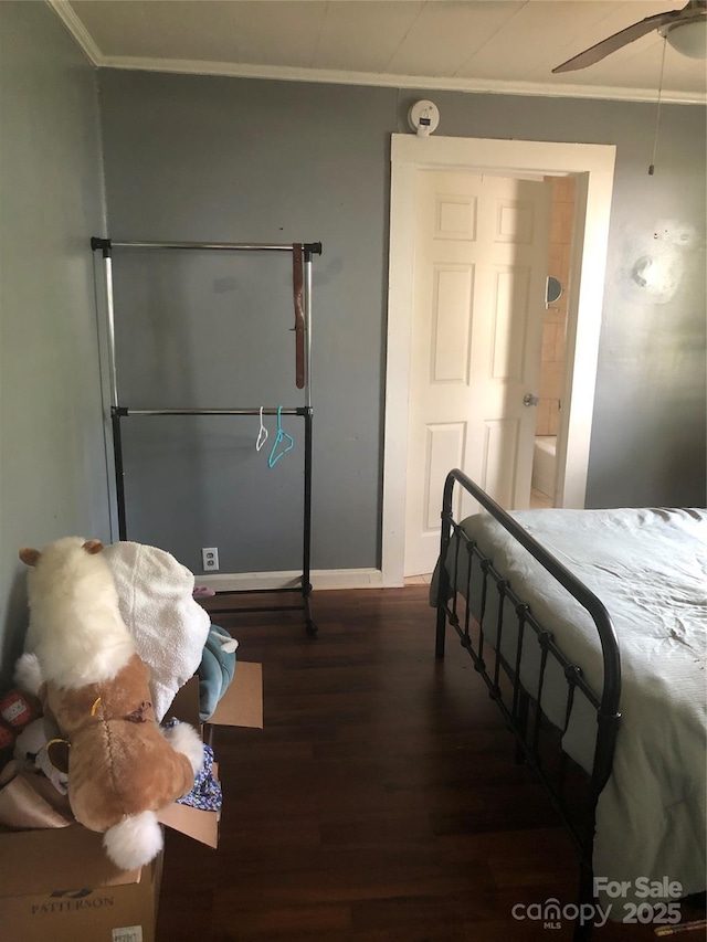401 Plymouth St, Kannapolis, NC 28083 - bedroom featuring crown molding and wood finished floors