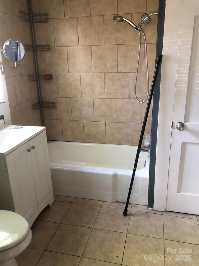 401 Plymouth St, Kannapolis, NC 28083 - bathroom featuring tile patterned floors, vanity, shower / bathing tub combination, and toilet