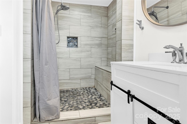 403 Greenbriar Rd S, Statesville, NC 28625 - full bathroom featuring tiled shower and vanity