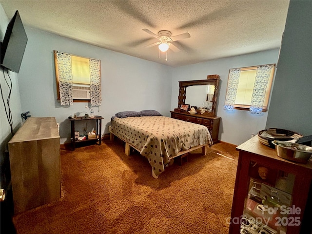 138 Friendship Dr, Ellenboro, NC 28040 - carpeted bedroom featuring a ceiling fan and a textured ceiling