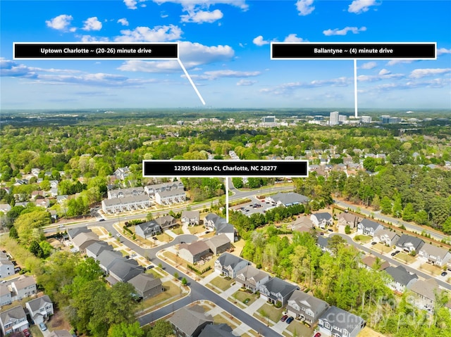 12305 Stinson Ct, Charlotte, NC 28277 - aerial view featuring a residential view