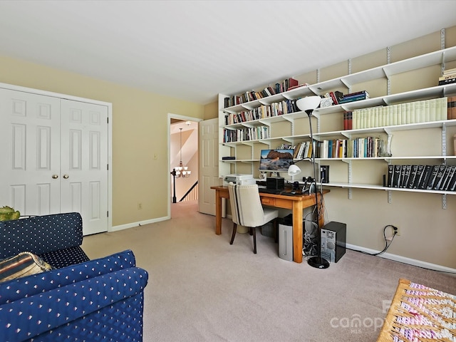 2516 Middlebridge Ln, Charlotte, NC 28270 - carpeted home office featuring baseboards