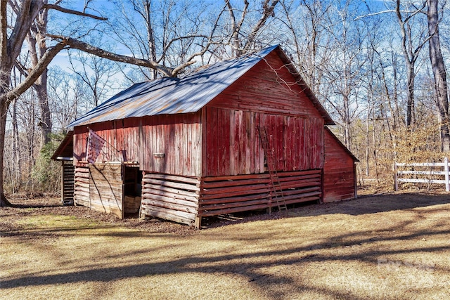 447 Henderson Rd, Chesnee, SC 29323 - view of barn with a yard and fence