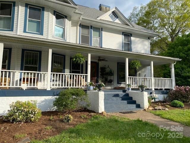view of front of property with covered porch