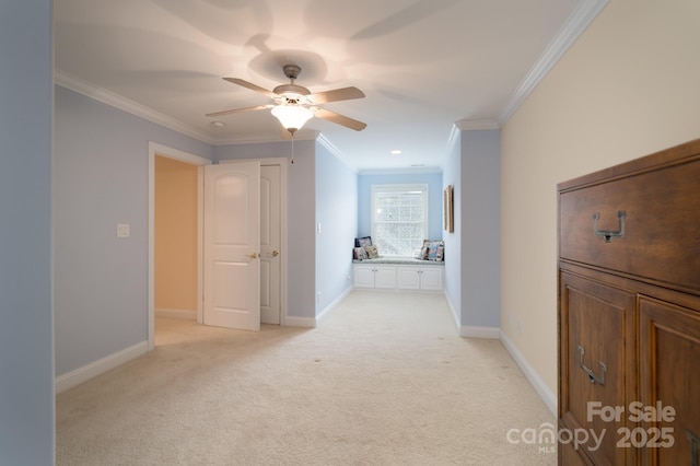 104 Hallmark Xing, Rock Hill, SC 29732 - interior space with baseboards, ornamental molding, ensuite bath, and light colored carpet